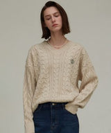 OVERSIZED V NECK KNIT_BLUE