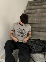 [Shoulder +3cm] ウェイマッスルフィットリンガーショートスリーブTシャツ
