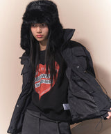 HIGH NECK STRING POCKET PUFFER (BLACK)_F24ZA954