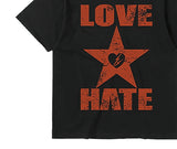 ヘイトラブプリンティングオーバー半袖Tシャツ