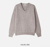 [Unisex] ベーシックVネッククロップニット(8color)