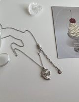 brd Lovely Bird Stainless Steel Lucky New Long Beads Layered Coin Luck Necklace