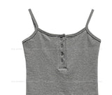 [U-BASIC] Rollin Button Round Sleeveless Top