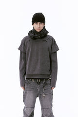 DAMAGE LAYERED L/S TEE (CHARCOAL)