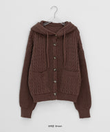 Itol Cable Hood Knit Cardigan