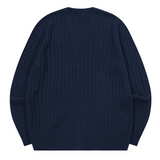 ヘルメスリーVネックケーブルニット UNISEX (4Color)