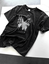 ピグメントフライウォッシュドチャコール半袖Tシャツ