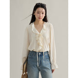 French Ruffle Cuff Romantic Blouse