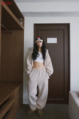 Napping Thick Soft Hooded Zip-Up Set