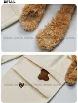 Bear Patch Banding Shirring Casual Pants