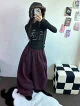 パラシュートツーピンタックバルーンロングワイドパンツ 🖤🩶💜🤎🩷5COLOR