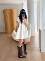 pleats collar mini dress 