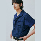 ripstop off duty fatigue shirt navy