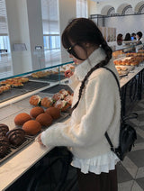 ピュアハイネックボタンニットカーディガン