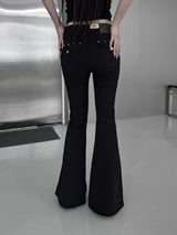 studded mid-rise bootcut denim