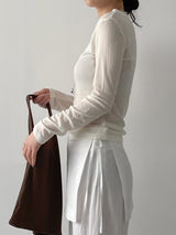 Weekly Tencel See-through Long Sleeve T-shirt
