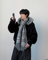 Nail Stripe Wool Muffler