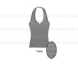 STRIPE HALTER TOP