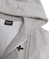 Cross String Hood Zip _ Gray