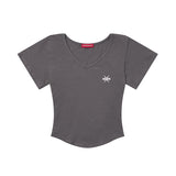 MAIN LOGO CROP V-NECK T-SHIRT (SCVKNK-100)