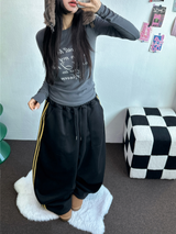 FLEECE❤TRACK BIG POCKET LONG WIDE BALLOON PANTS 🖤🩶💛4COLOR