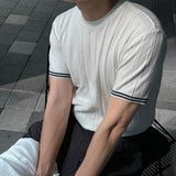 ASCLO ポイントラインマッスルフィット半袖ニット (3color)