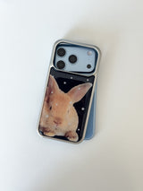 BABY BUNNY NAVY Silver Epoxy Case