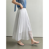 Cotton Gauze Layered A-Line Long Skirt