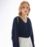 リネンボレロニットカーディガン NAVY