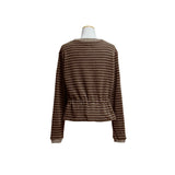 (3color) Ribbon Border Hairy Knit Cardigan