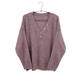 Bena Rouge V-Neck Button Knit (5c)