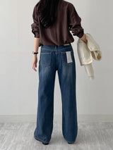 225 Brushed Wide Denim Pants (2C)