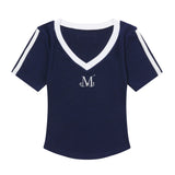 バインディングトラックラインハーフスリーブTシャツ (4COLOR)