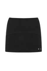  Eyelet slit skirt (black)