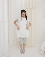 COUNTRY FLARE LINEN DRESS / WHITE