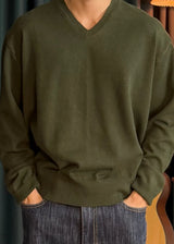 Steady Crop V-Neck Cozy Knit 4COLOR