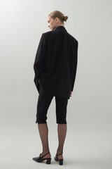 Glossy Wide Jacket_Black