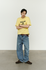 エイジスプラッターカーペンターデニムパンツ(Washed Blue)