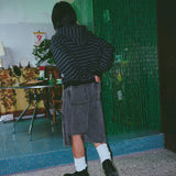 Untitled Starrynight Stripe Hood Zip Up Black