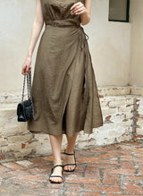 26SS★ Forven Hanek Wrinkle Banding Wrap Long One Piece