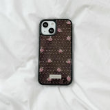 [MADE][Glass Bumper Case] バラ刺繍ニットケース Rose Embroidered Knit Case Brown