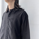 Deep Black Vertical Texture Shirt