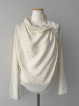 Verona High-Neck Shirred Blouse