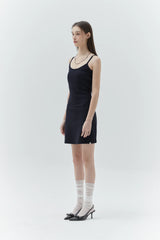 KIRSH PLAIN CHERRY SLIM FIT SLEEVELESS DRESS - DARK NAVY   