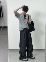 ワッフルヘンリーネックハーフTシャツ