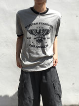 ラペルウエスタンリンガー半袖Tシャツ 3C