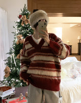 Poening Brush Stripe V-Neck Knit