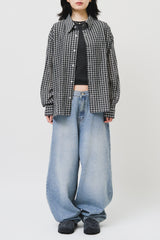 Jian Cropped Checked Shirt (3color)