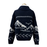 Winter Village House Pattern Knit Zip-Up Cardigan (2 colors)