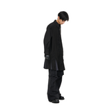 RELABEL Niche Design Pleated Splicing Contrast Color Fabric Long  Shirt Fashion Brand Shirt